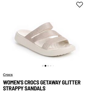 CROCS Women's Glitter Strappy Sandals - Beige